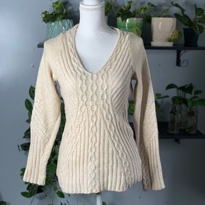 Anthropologie Far Away from close ivory sweater